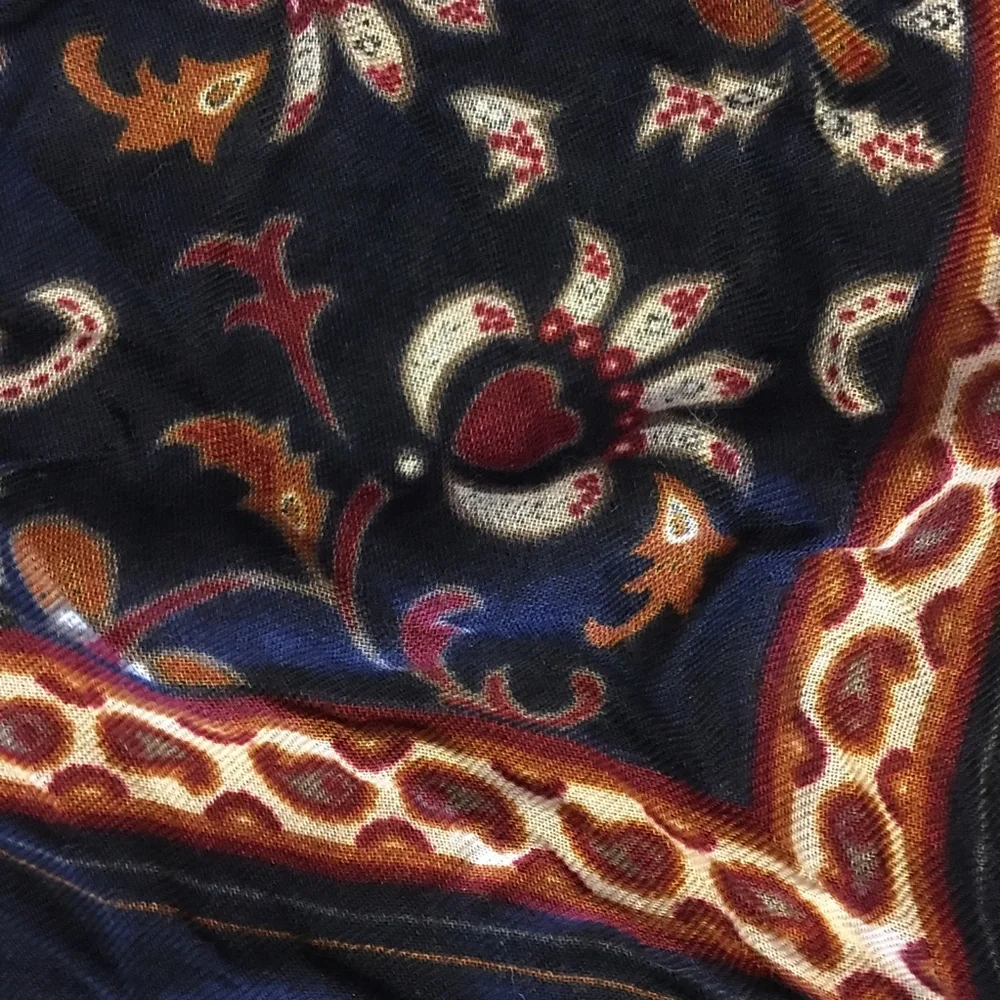 Navy print scarf 30” x 30” square